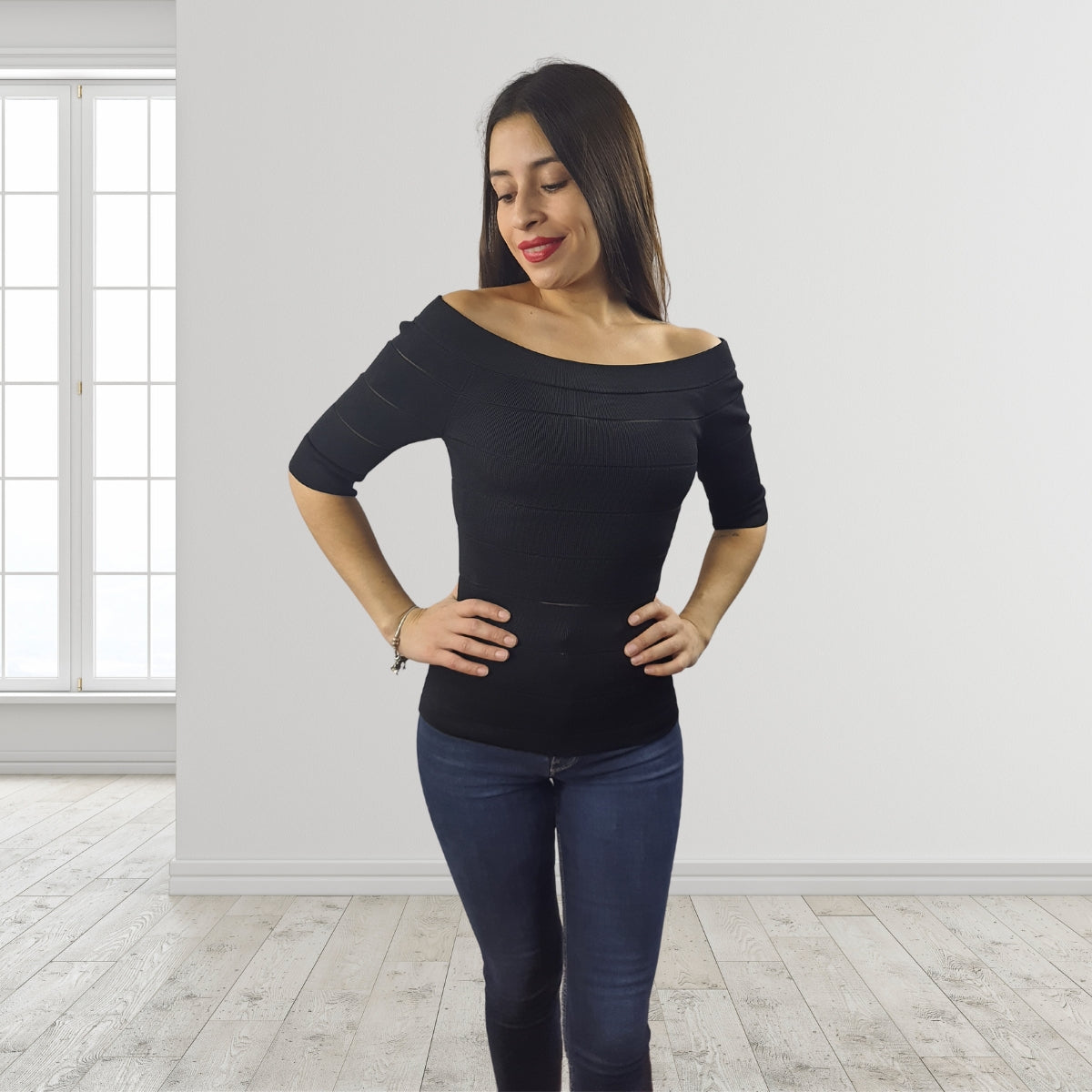 Blusa Vero Moda Negro Style LASAGNA 1/2 KNIT(VMC-PM)