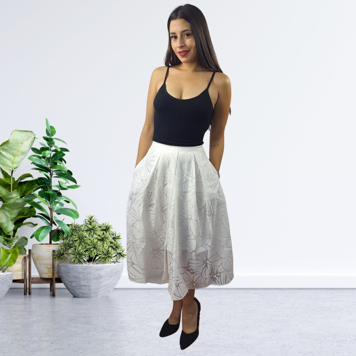 Falda Vero Moda Blanco Style EDITH MIDI SKIRT(VMC-NE-ES-2)