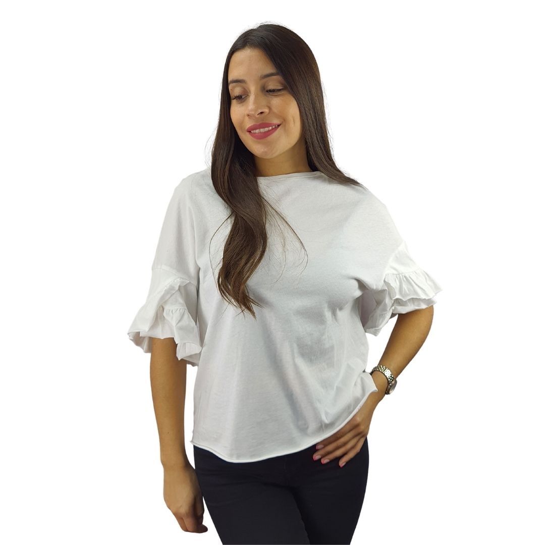 Polera Vero Moda Blanco Style DORA 1/2 TOP(NR)