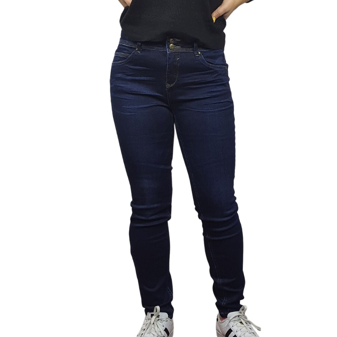 Jeans Vero Moda Azul Oscuro Style JANUARY MID WAIST SLIM JEANS(BN-EC-1)