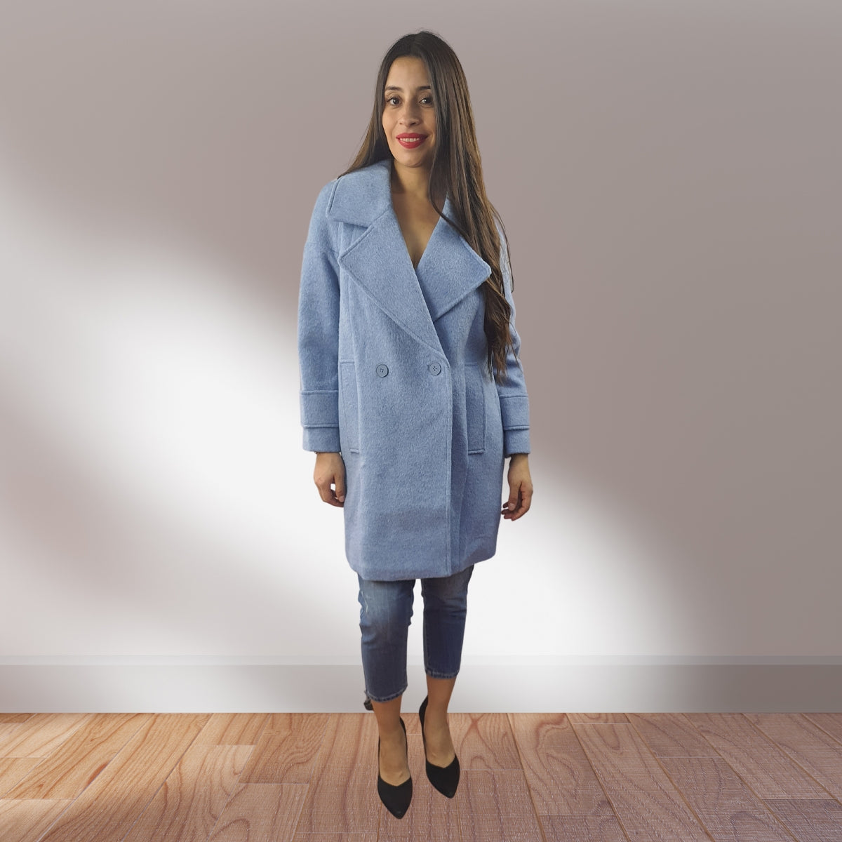 Blazer Vero Moda Azul Claro Style FARR L/S WOOL COAT(LL)