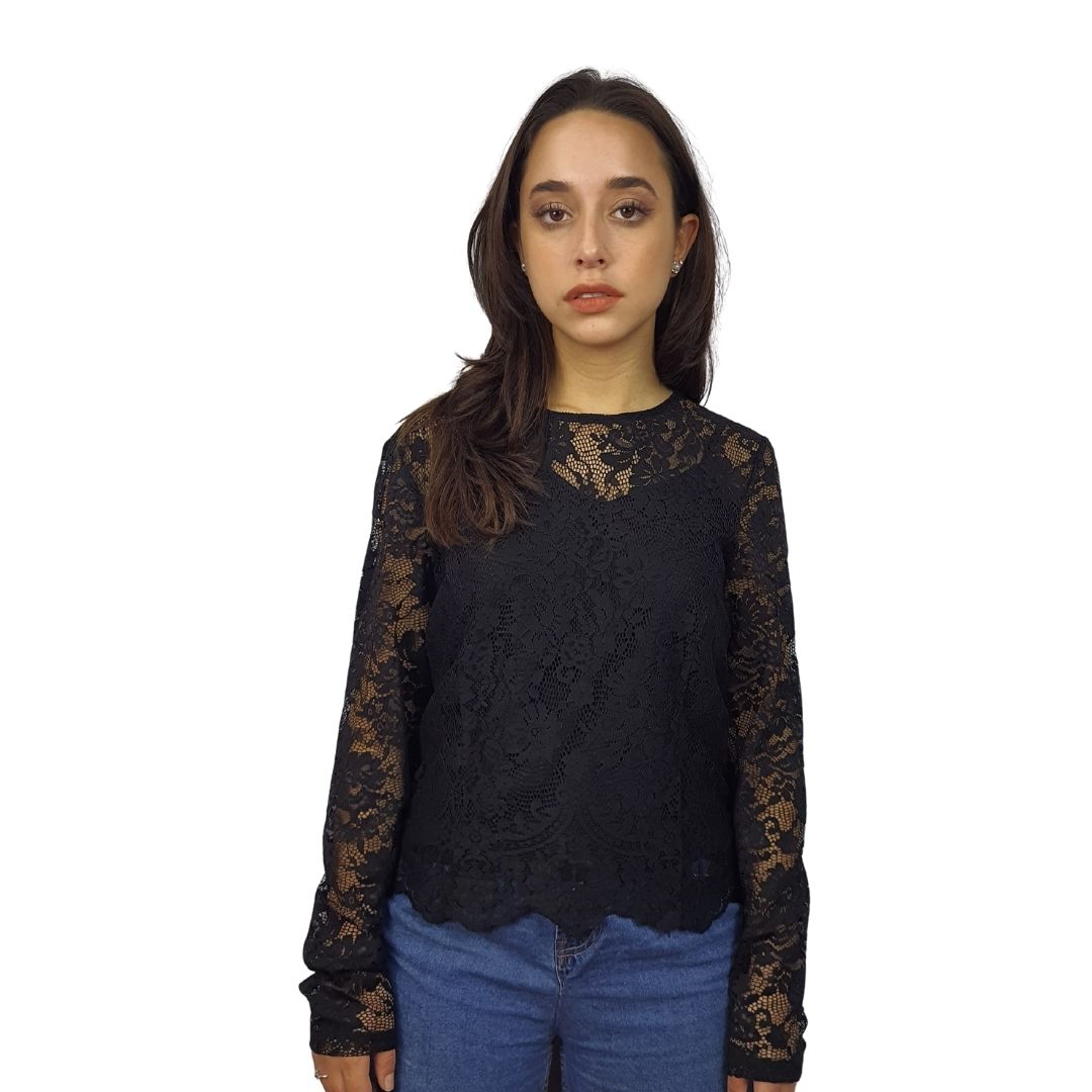 Blusa Vero Moda Negro Style GRASS L/S TOP(VMC-BN-ET-2)