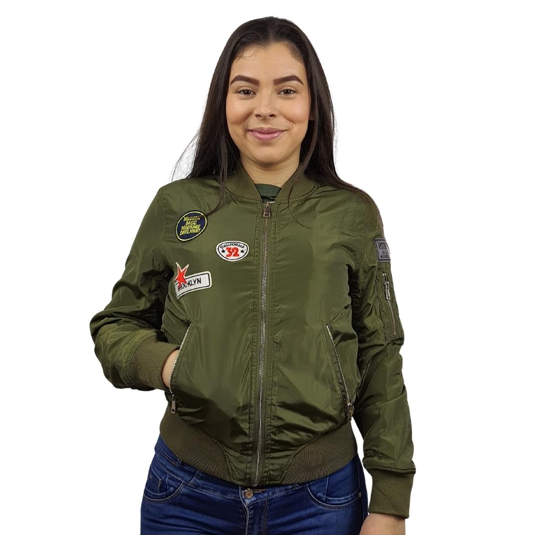 Chaqueta Vero Moda Verde Militar Style PATCHY L/S BOMBER JACKET(NL)