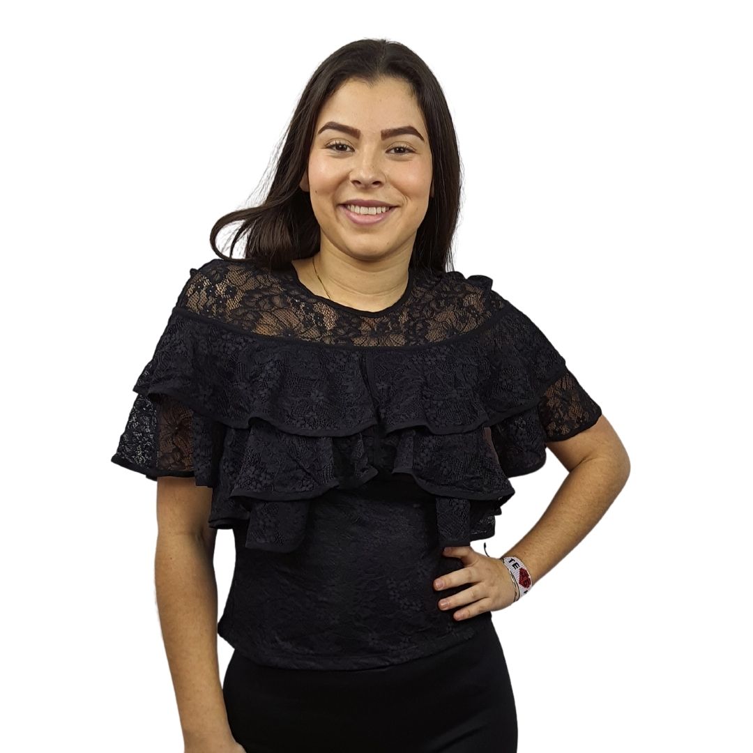 Blusa Vero Moda Negro Style LOLITA 1/2 WOVEN TOP(VMC-NN)