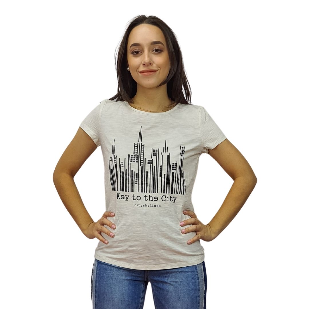 Polera Vero Moda Blanco Style SKY H S/S TOP(MP)