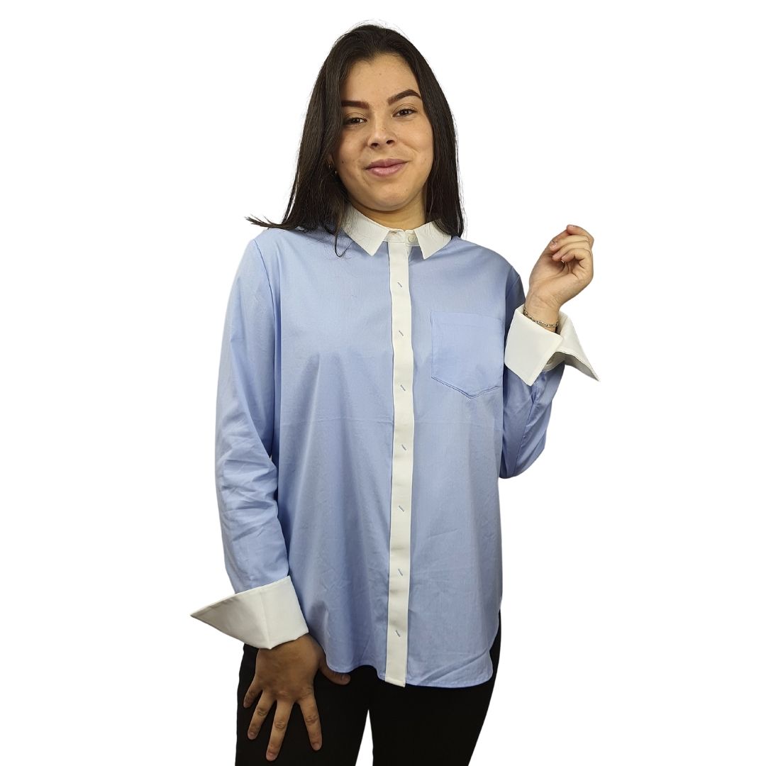 Blusa Vero Moda Azul Style PANDORAL L/S SHIRT(MW-EC-1)