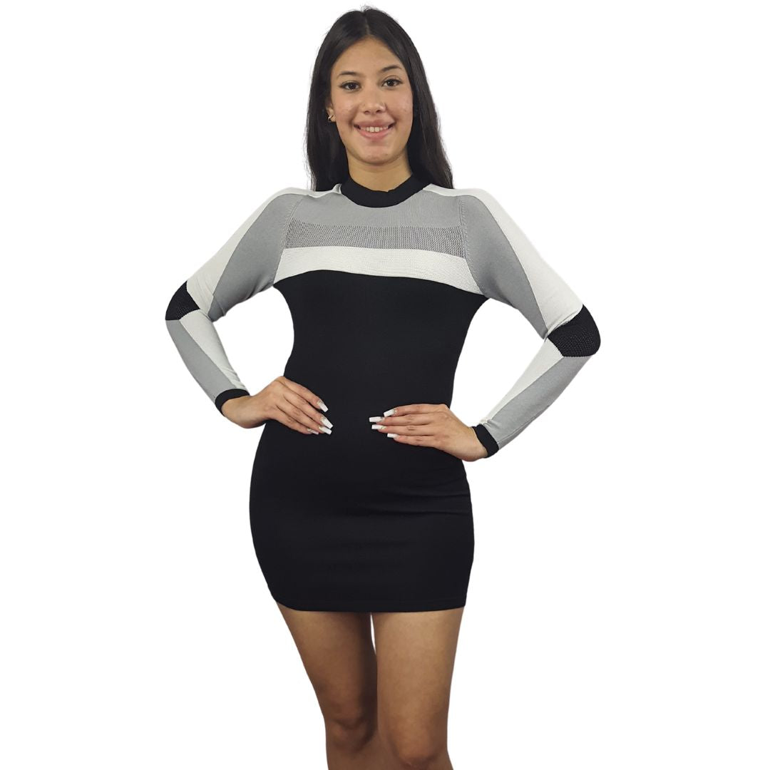 Vestido Vero Moda Negro Style KRISTEN L/S KNIT DRESS(VMC-MW)