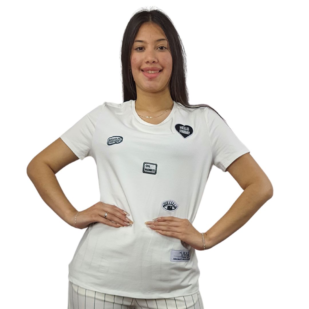 Polera Vero Moda Blanco Style AMY S/S TOP(SD)