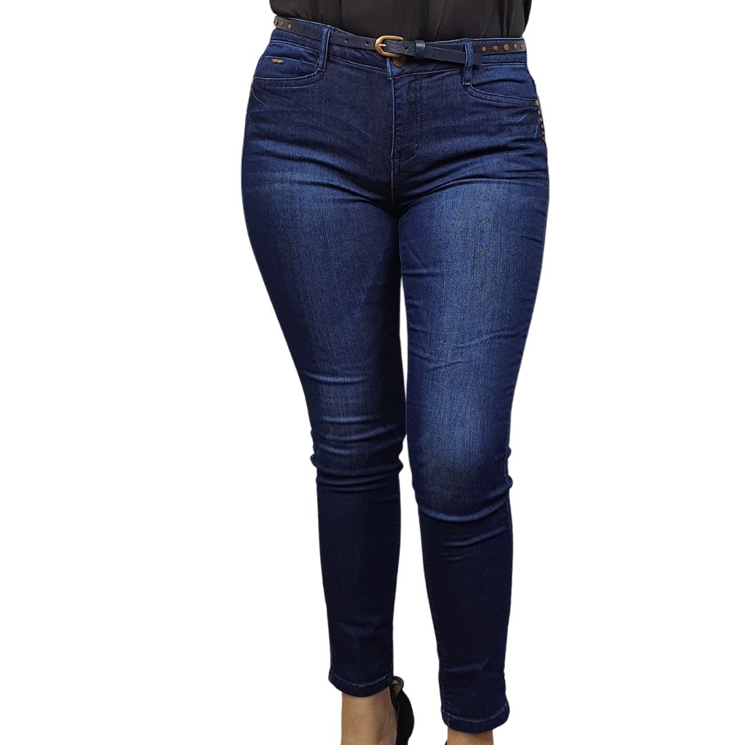 Jeans Vero Moda Azul Oscuro Style LANE MW 9/10 X-SLIM JEANS(NL)