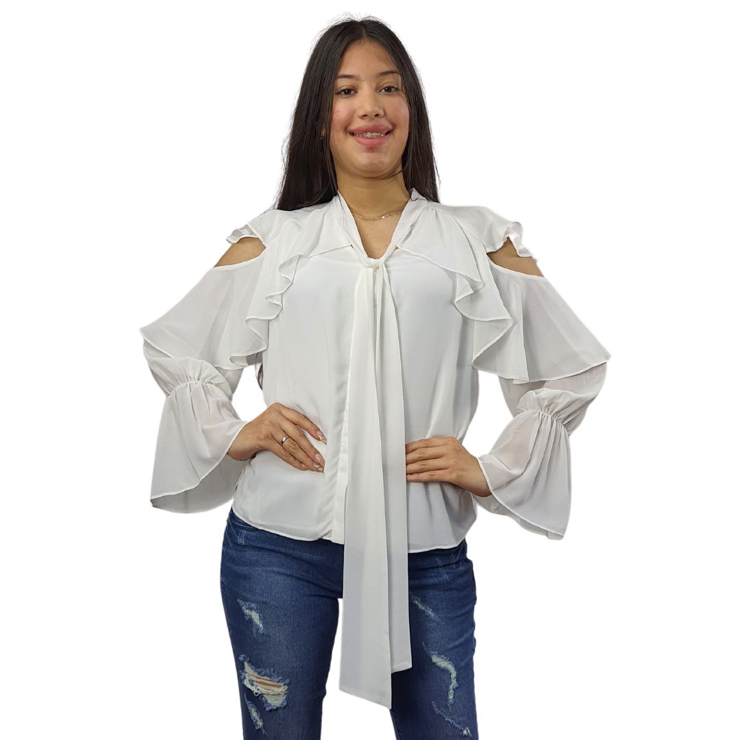 Blusa Vero Moda Blanco Style RUG 3/4 SHIRT(VMC-BJ)