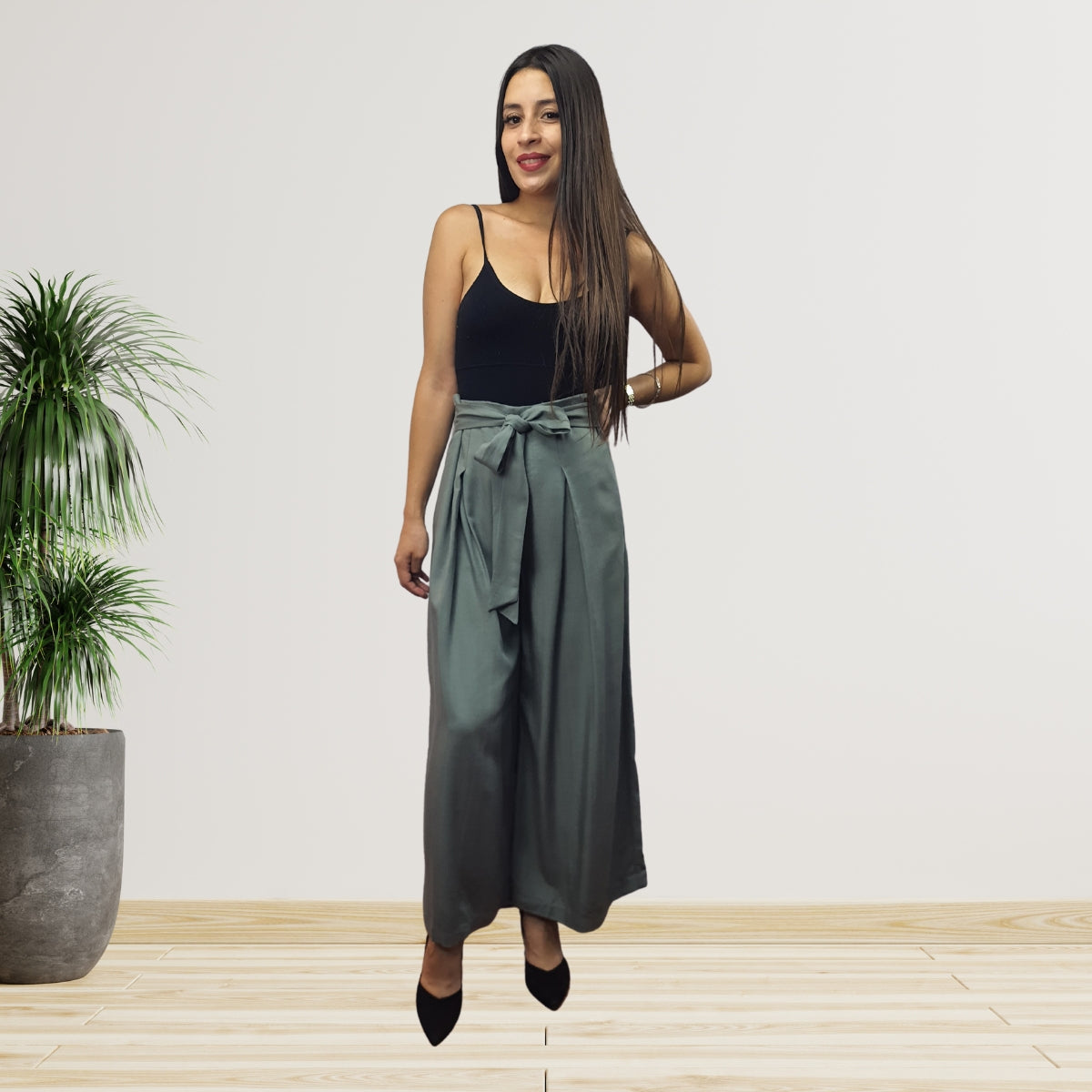 Pantalon Vero Moda Verde Style MARIO 9/10 WIDE PANTS(VMC-NR)