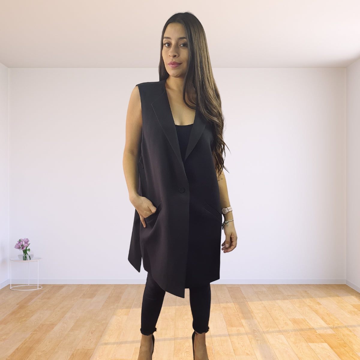 Tapado Vero Moda Negro Style SNAPY WAISTCOAT(VMC-PM-ET-3)