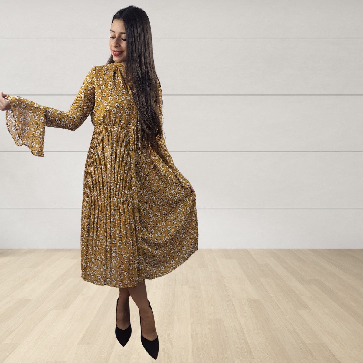 Vestido Vero Moda Mostaza Style VERA L/S LONG SHIRT CL1(VMC-DR)