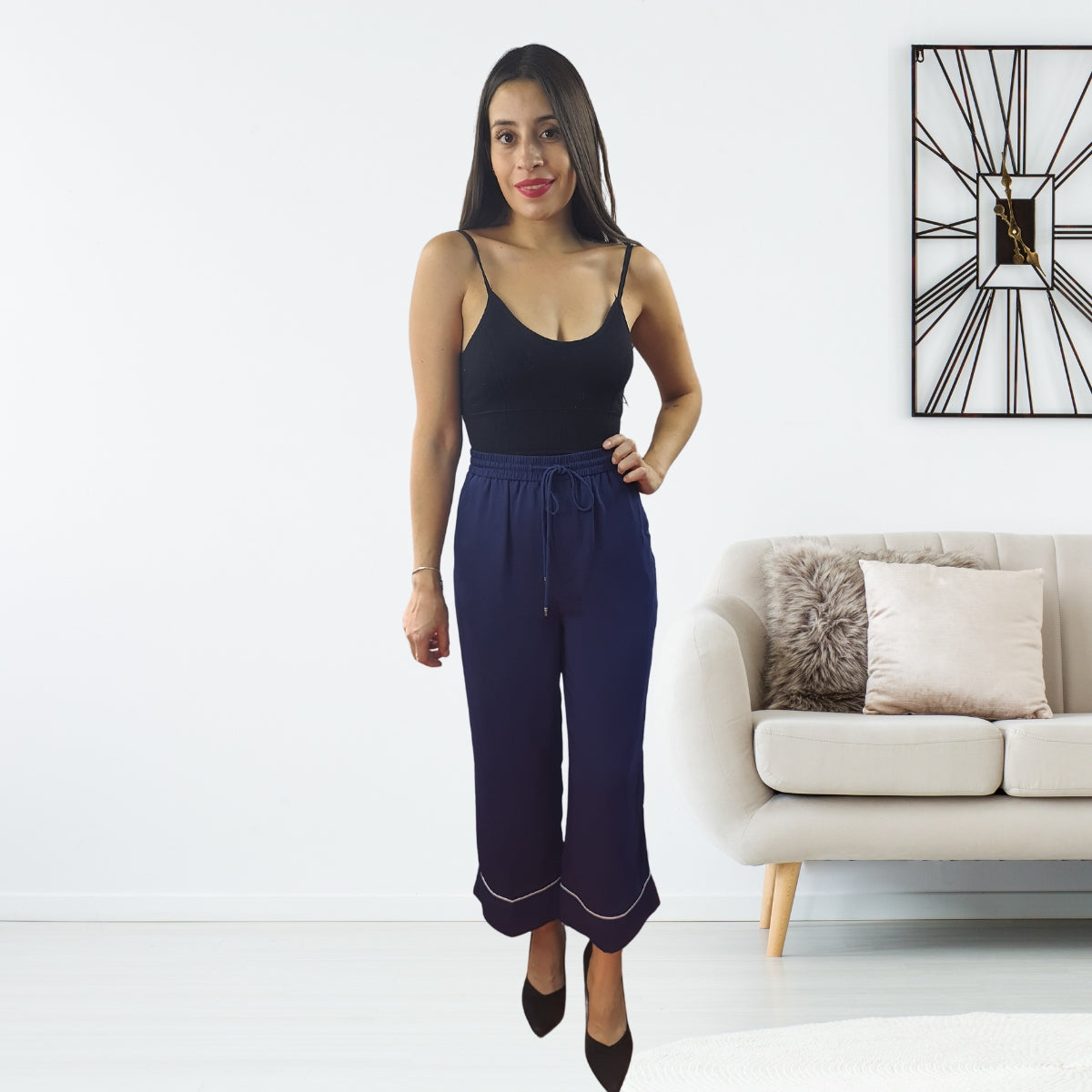 Pantalon Vero Moda Azul Style BEA 9/10 LOOSE PANTS(TP)