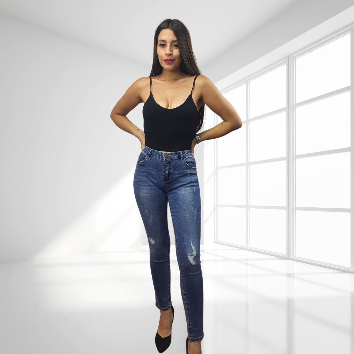 Jeans Vero Moda Azul Style DAISY 9/10 X-SLIM JEANS(RN)