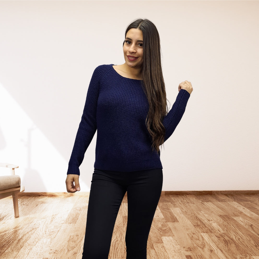 Sweater Vero Moda Azul Oscuro Style EC COTTON L/S KNIT(UM)