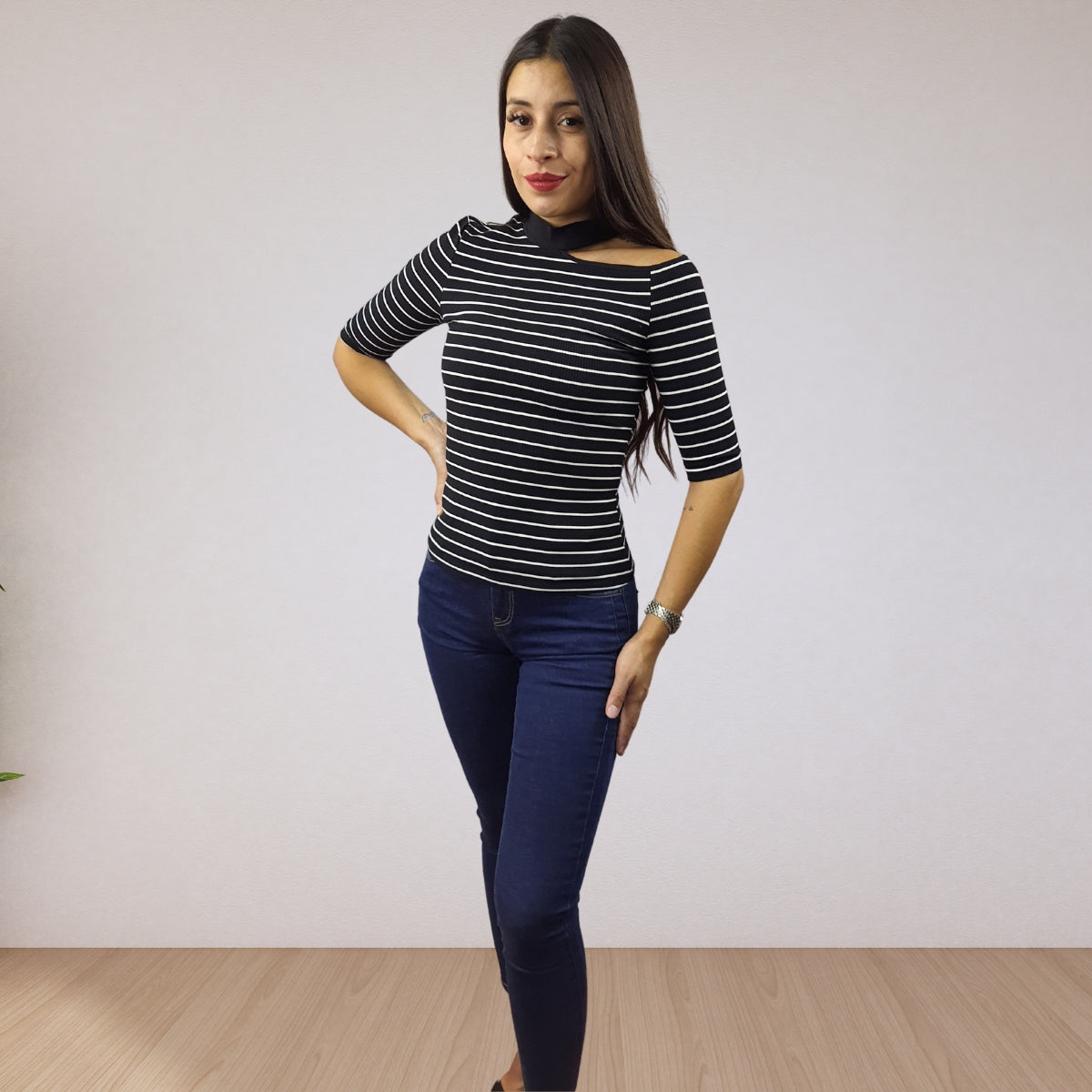 Blusa Vero Moda Negro Style CHOCKER 1/2 TOP(SL)