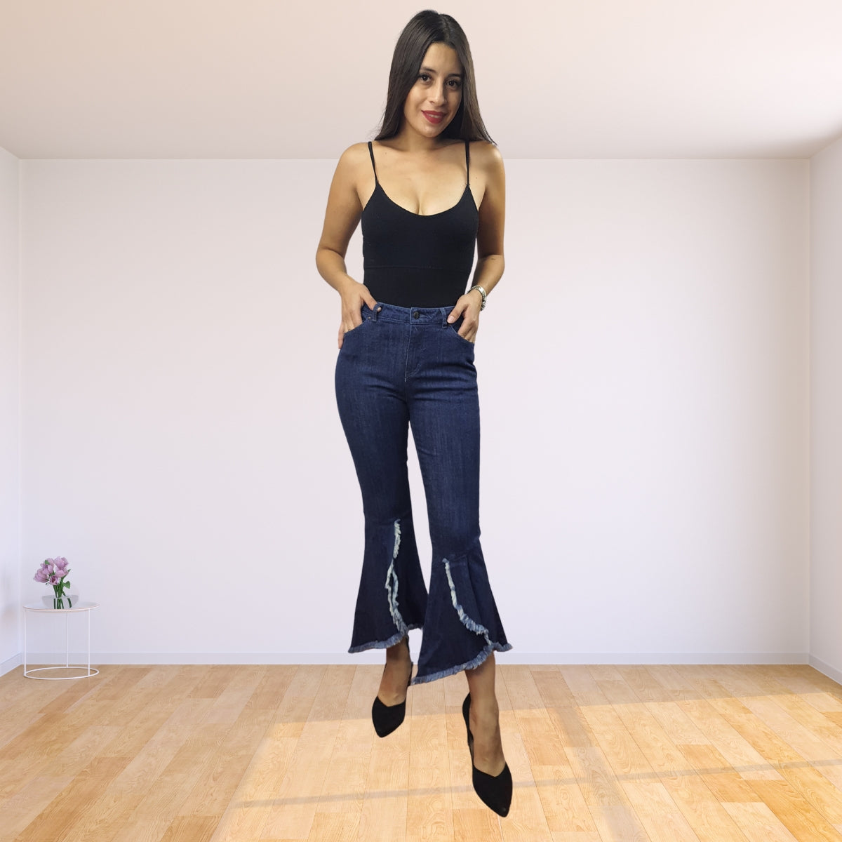 Jeans Vero Moda Azul Oscuro Style VISUAL 9/10 MW FASHION FIT JEANS(BJ)