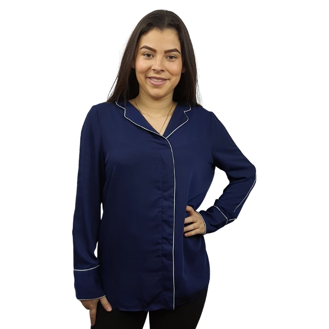 Blusa Vero Moda Azul Style BEA L/S TOP(TP)