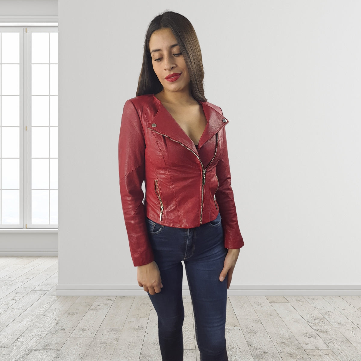 Chaqueta Vero Moda Rojo Style GENEVA L LEATHER JKT(VMC-RN)