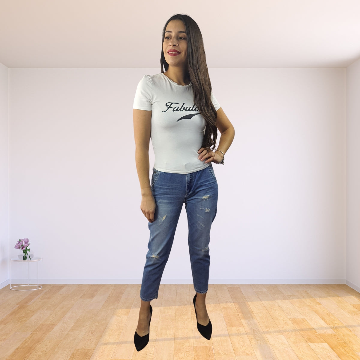 Jeans Vero Moda Azul Claro Style METTLE 7/8 MICRO CARROT JEANS(MP)