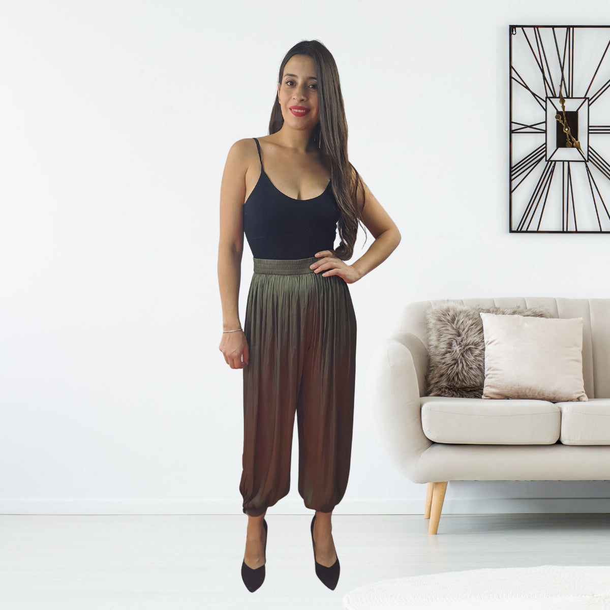Pantalon Vero Moda Verde Style DONNA 9/10 LOOSE PANTS(VMC-HH)