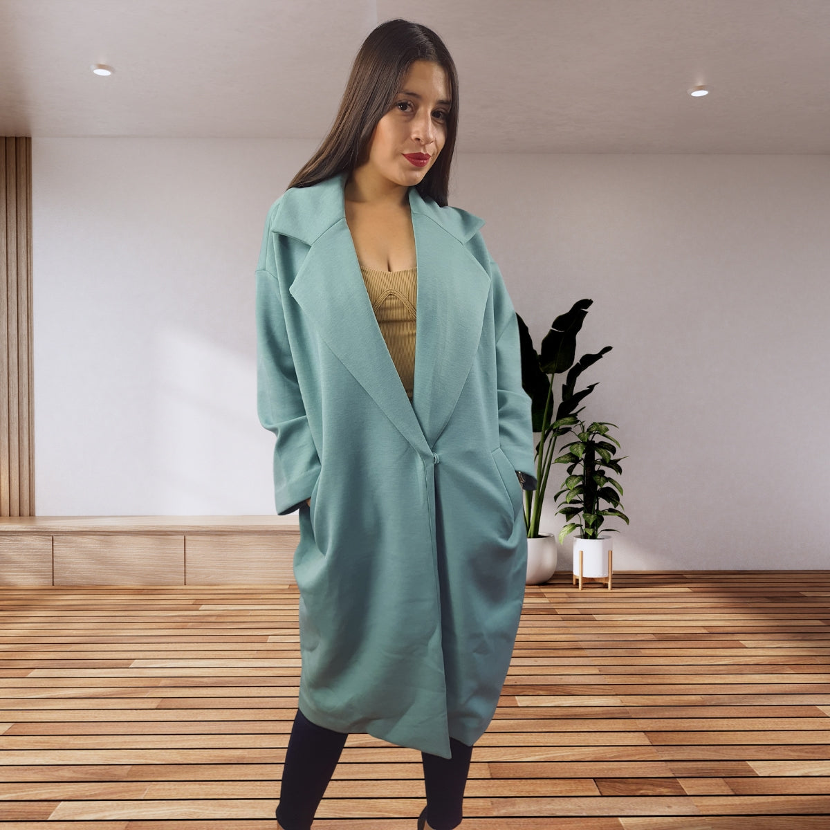 Blazer Vero Moda Verde Claro Style RAB LONG SWEAT BLAZER(MW-ET-3)