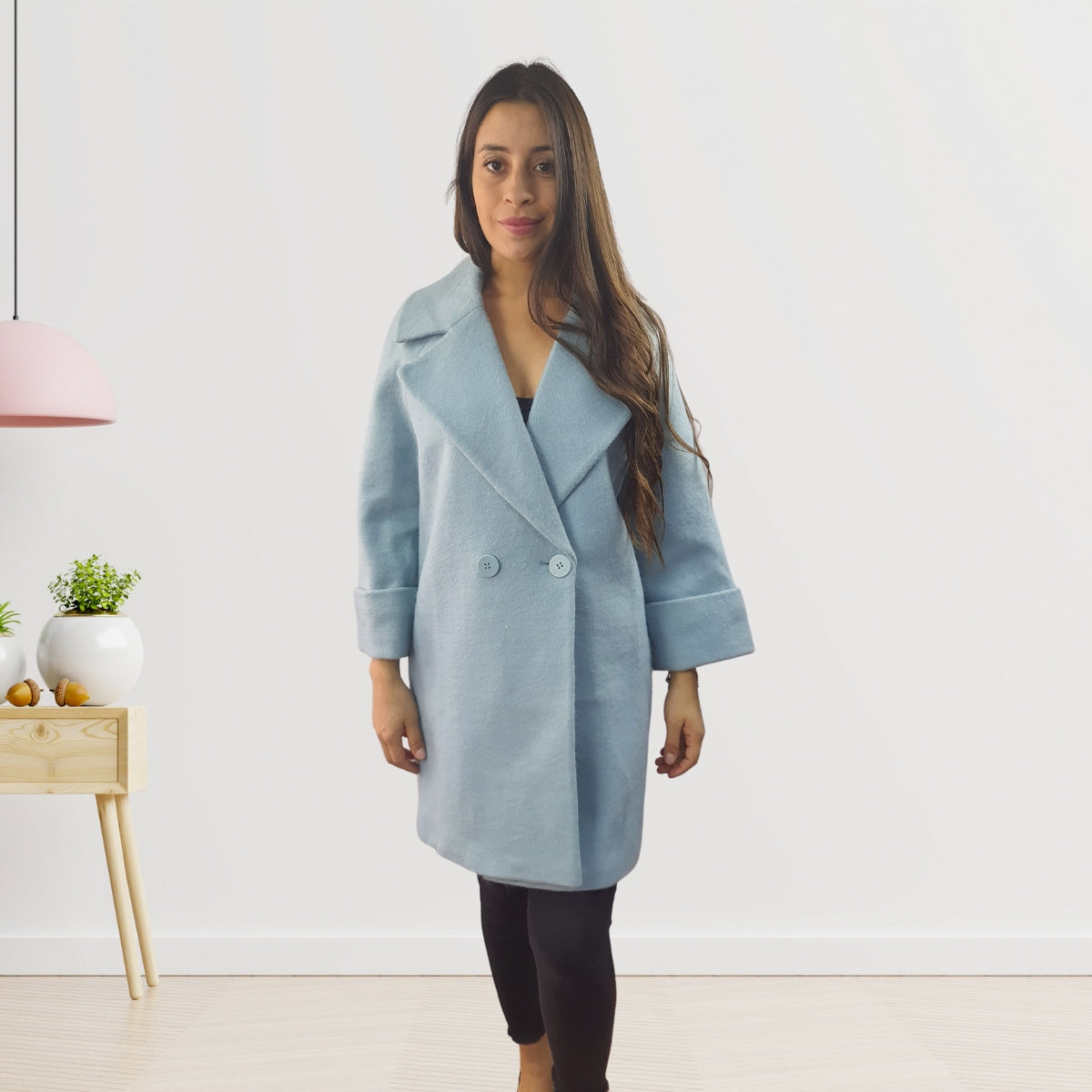 Blazer Vero Moda Azul Claro Style CELIA 9/10 WOOL COAT(LL)
