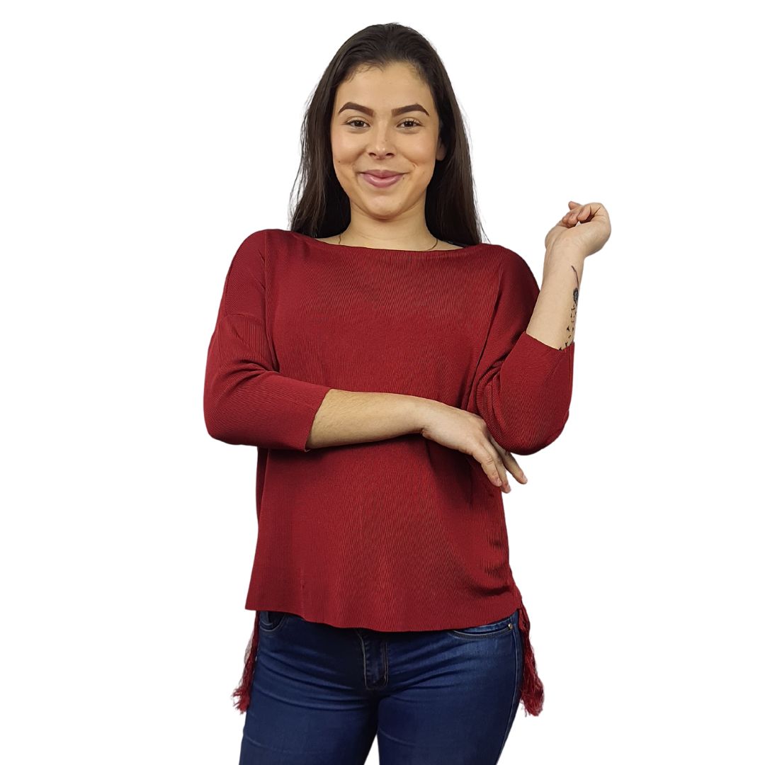 Blusa Vero Moda Burdeo Style MAYDAY 3/4 KNIT(VMC-BT)