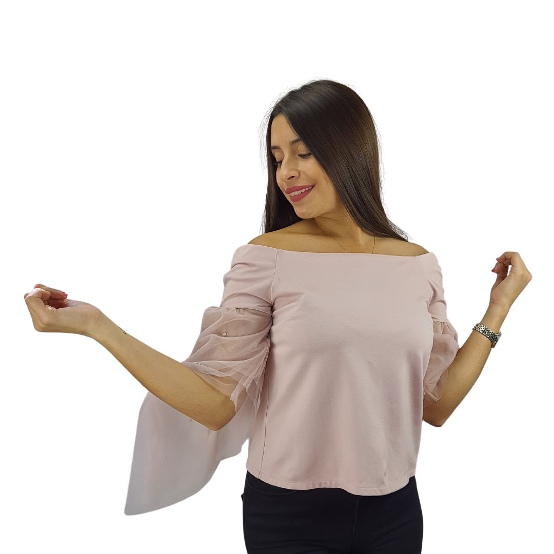 Polera Vero Moda Rosa Vieja Style MISHA 3/4 JERSEY TOP(VMC-BJ)