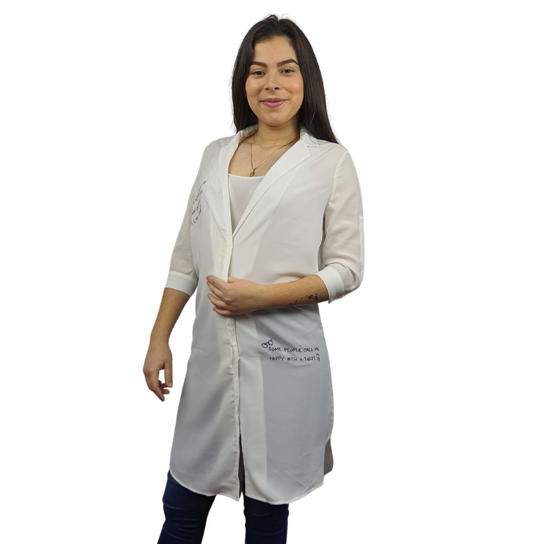 Blazer Vero Moda Blanco Style LIBBY 3/4 BLAZER(TP)