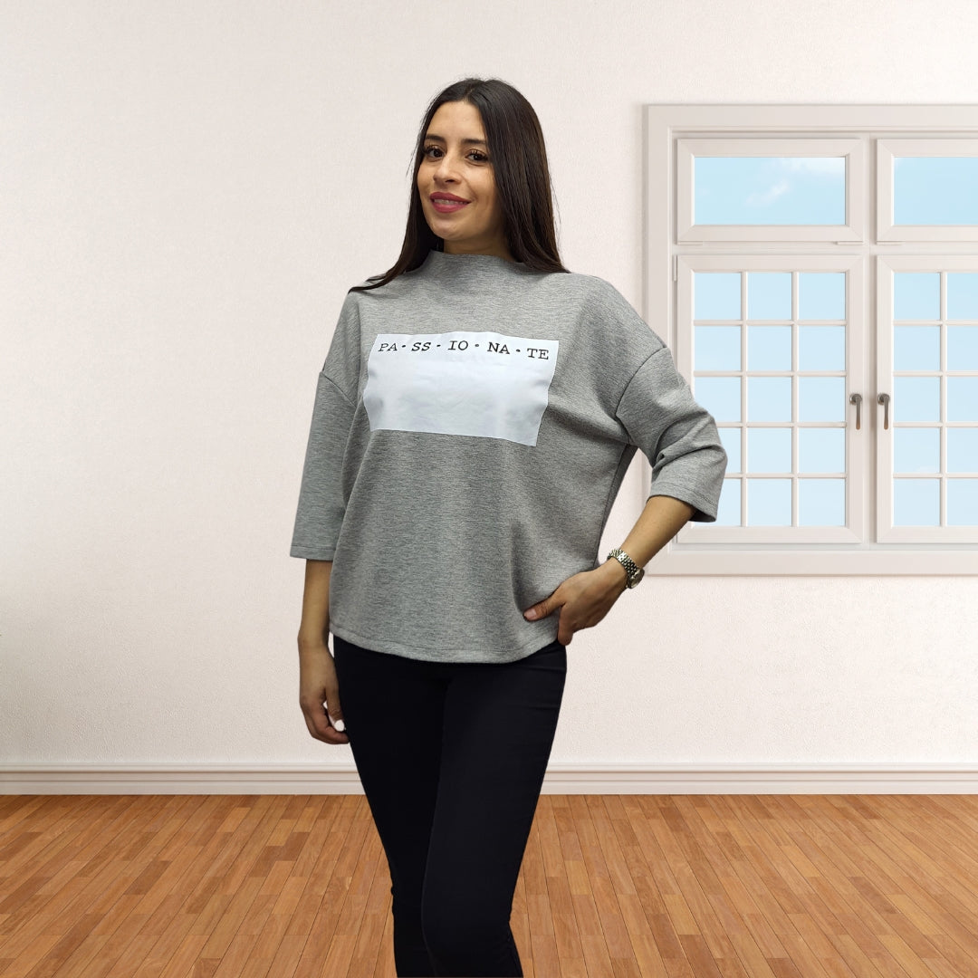 Polera Vero Moda Gris Claro Style BOM 3/4 TOP(NL)