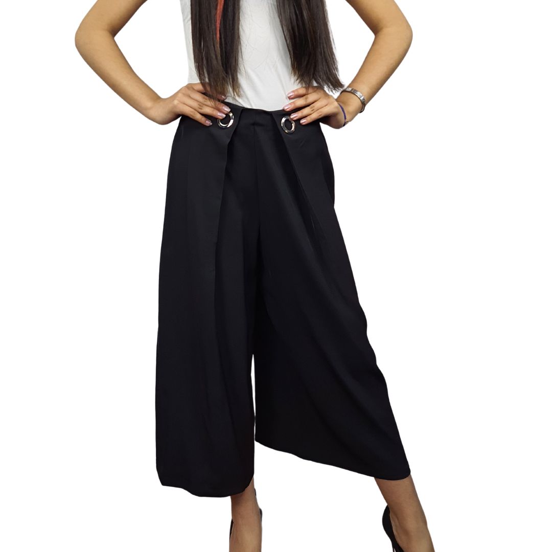 Pantalon Vero Moda Negro Style QUINN 7/8 WIDE PANTS(VMC-NC)