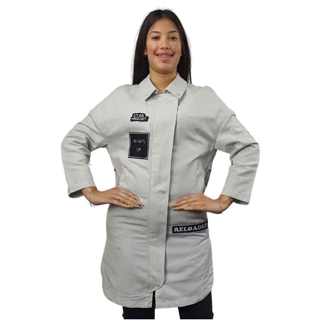 Chaqueta Vero Moda Gris Claro Style PLUTO L/S COAT(MM)