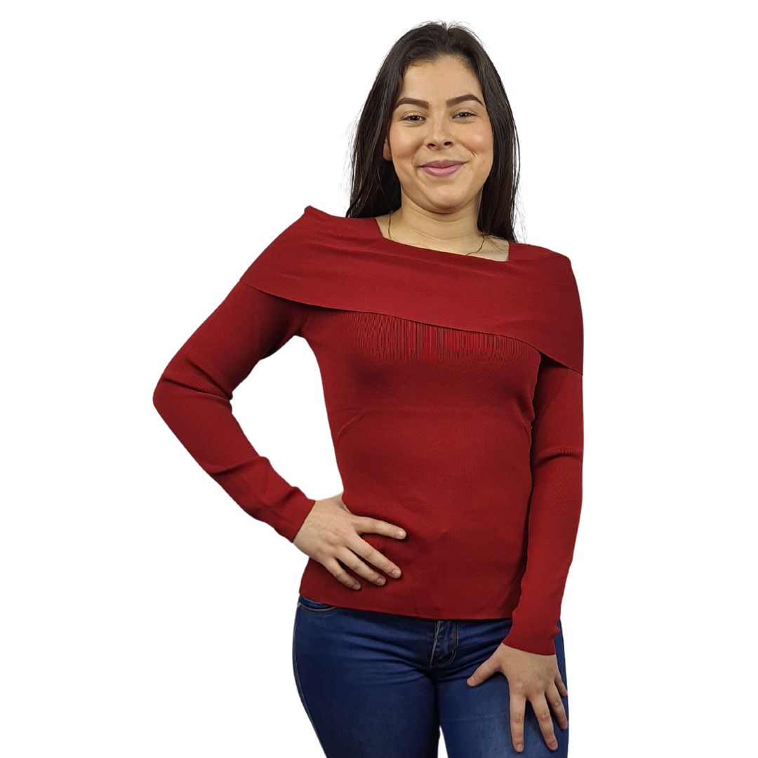 Blusa Vero Moda Burdeo Style CARRIE L/S KNIT(BT)