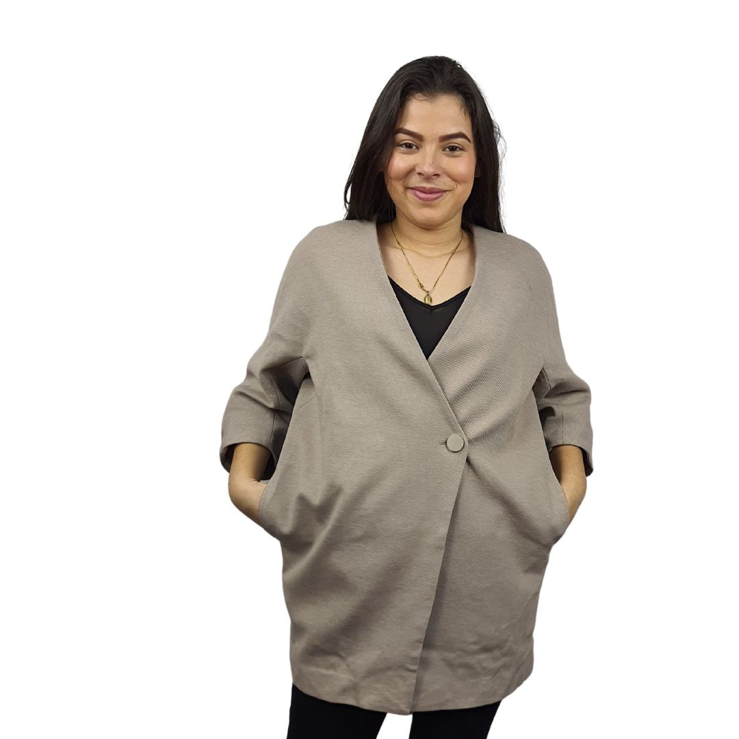 Blazer Vero Moda Beige Oscuro Style COCO 3/4 SWEAT COAT(VMC-MM)