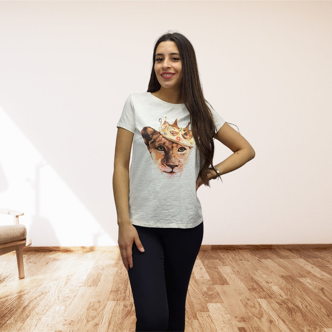 Polera Vero Moda Crema Style MELBOURNE S/S TOP(EL)