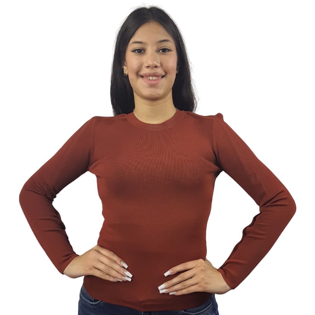 Blusa Vero Moda Marron Style BELLA L/S KNIT(VMC-UM)