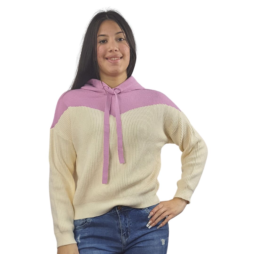 Sweater Vero Moda Lila y Beige Style CHOICE FAMIE L/S KNIT-OR