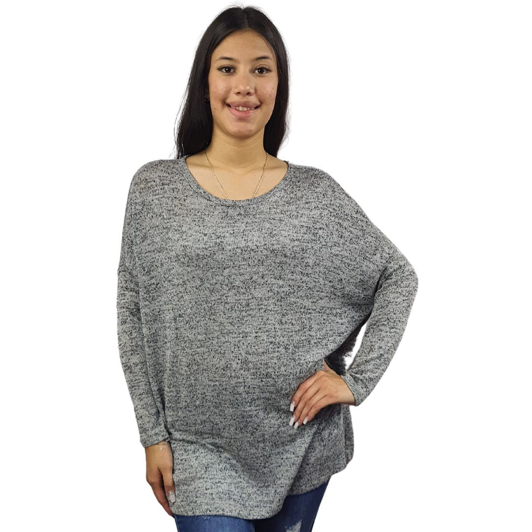 Blusa Vero Moda Gris Style MELVA L/S TOP(EL)