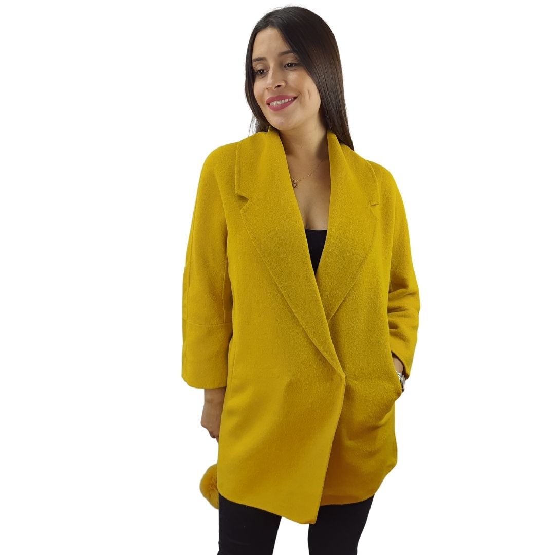 Blazer Vero Moda Mostaza POLINE DF L/S WOOL COAT(VMC-DR)