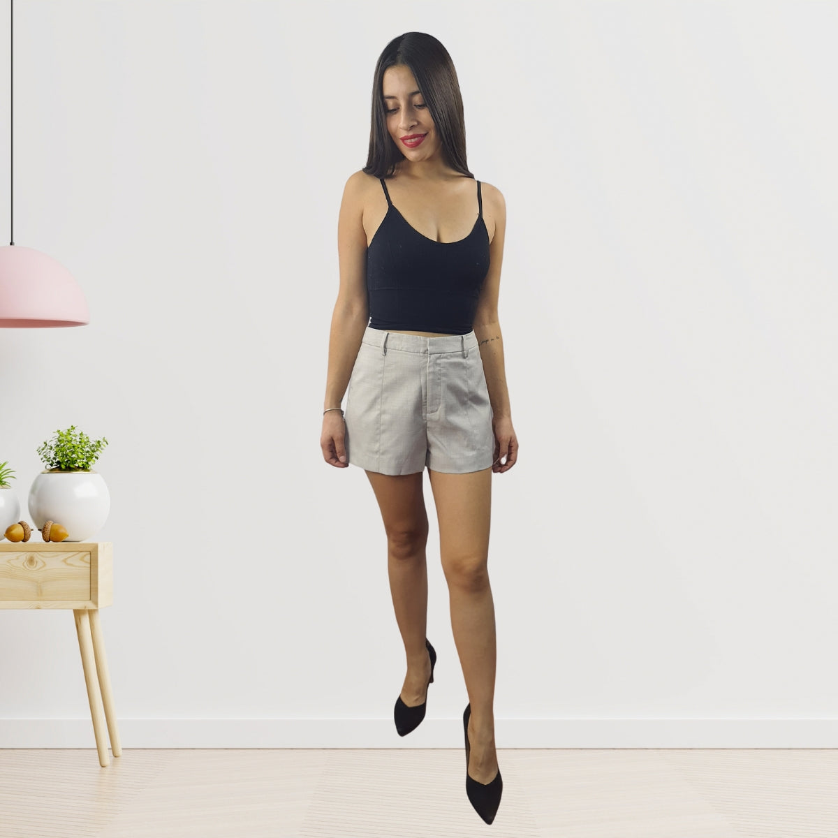 Short Vero Moda Crema Style SHANGHAI CREAM MW SHORTS(LL)