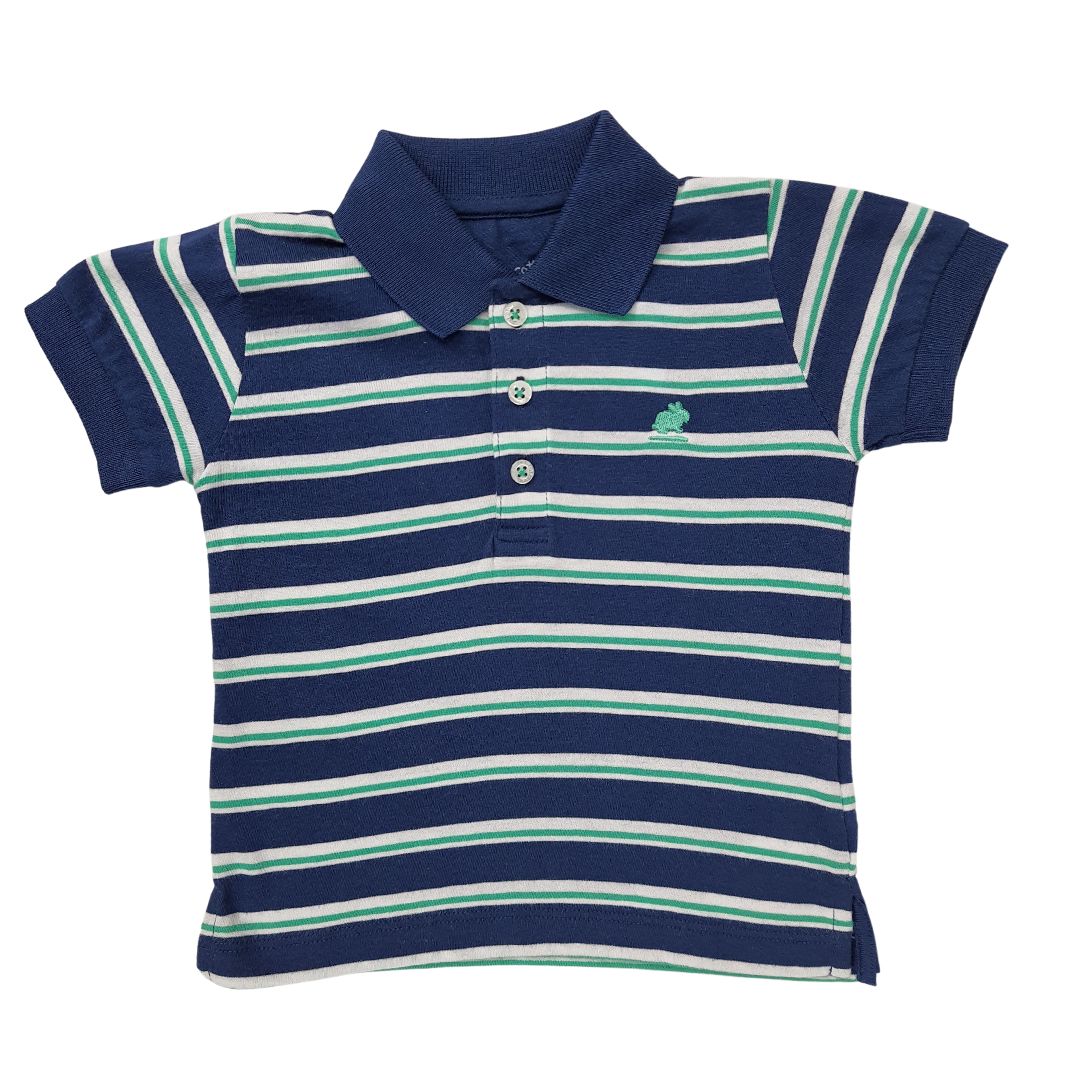 Remera Babycottons C/Polo Tom Ray Mc Azul/verde