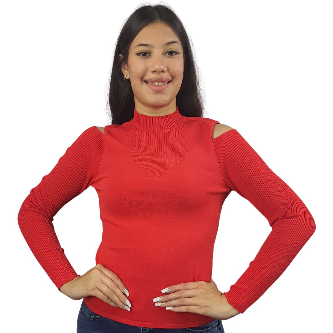 Blusa Vero Moda Rojo Style KIM L/S KNIT(VMC-BT)
