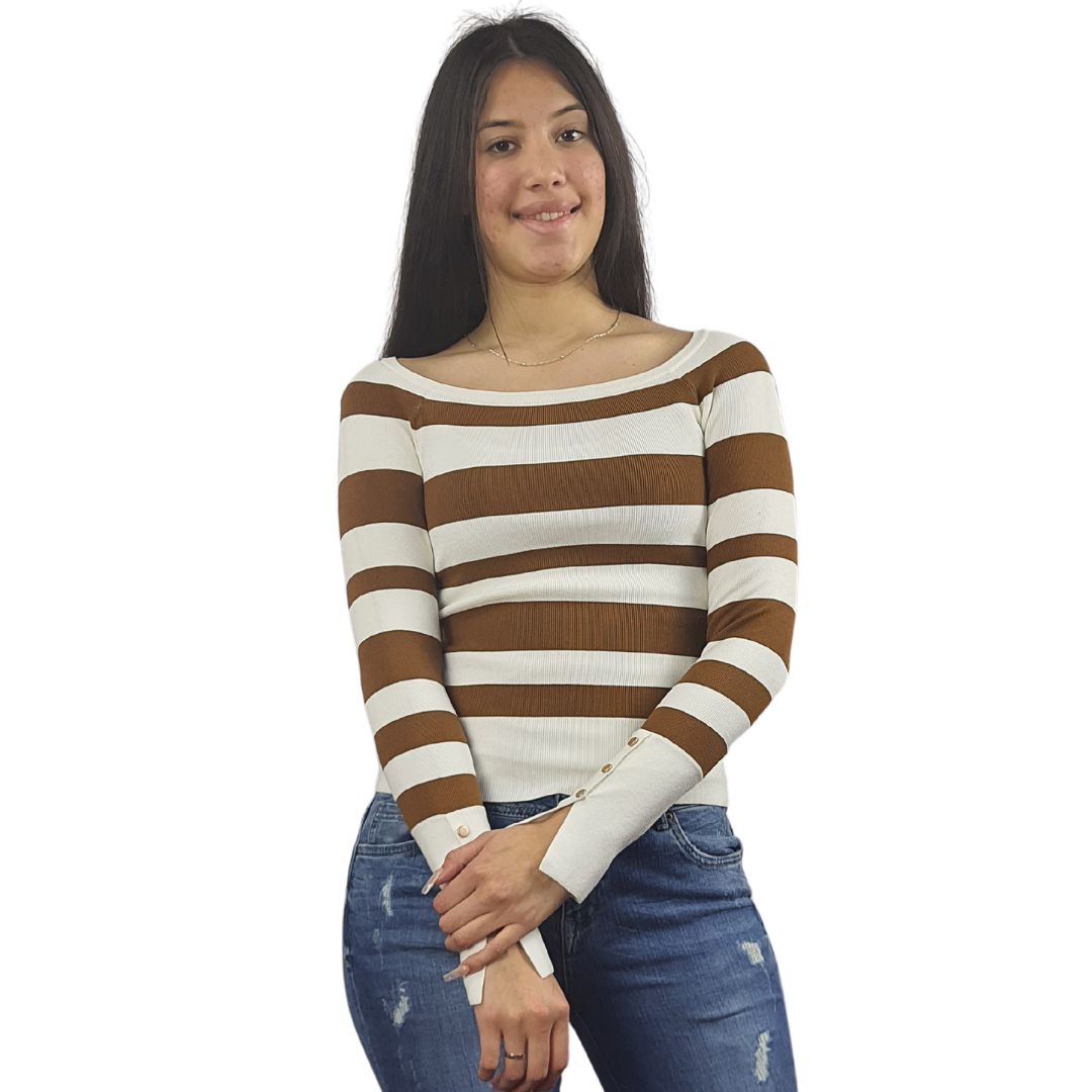Blusa Vero Moda Marron Style ZOLA L/S KNIT(NC)