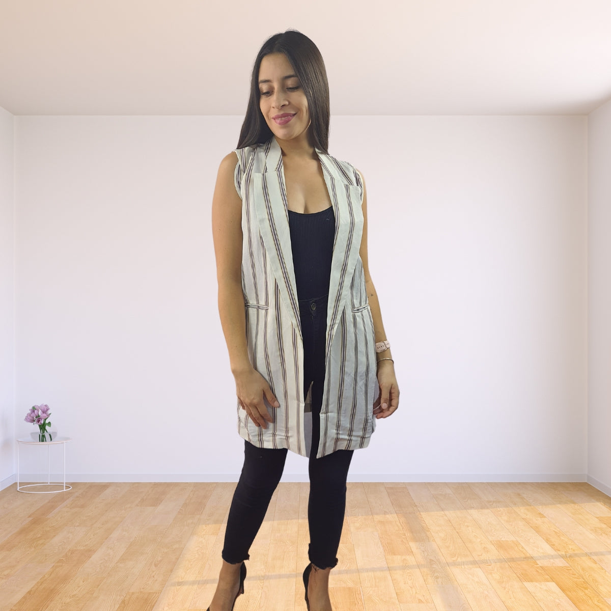 Tapado Vero Moda Beige Style BEAMS WAISTCOAT(NE-EC-2)