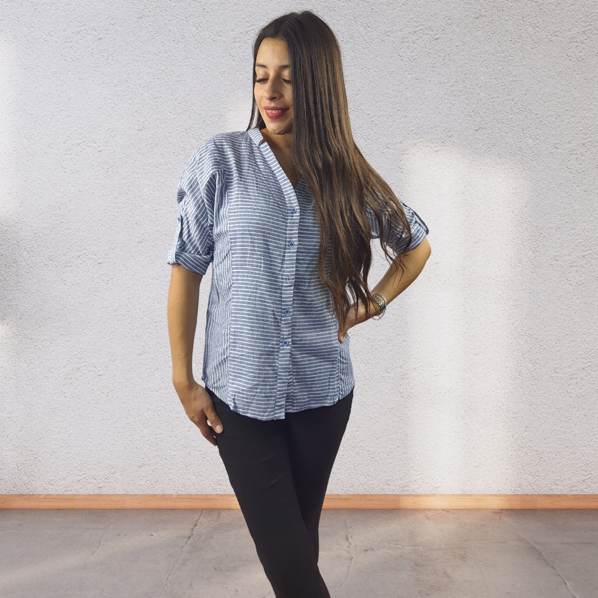 Blusa Vero Moda Azul Claro Style YOUNG 3/4 DENIM SHIRT(TP)