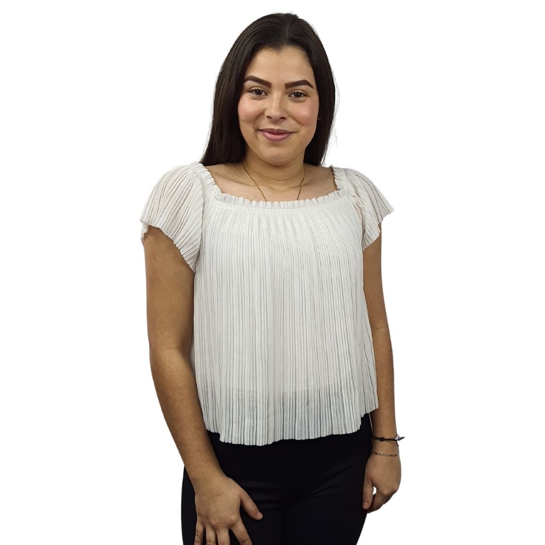 Blusa Vero Moda Blanca Style SANSA TOBEY S/S TOP(TP)