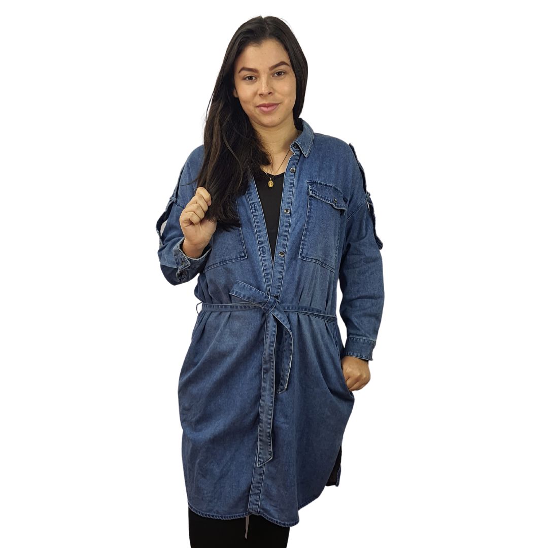 Vestido Veromoda Azul Style CASA 9/10 DENIM SHIRT(MW-CT-2)