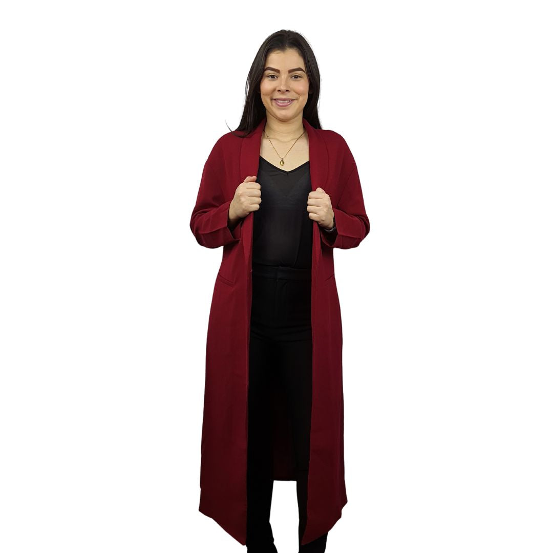 Blazer Vero Moda Vinotinto Style CARINA L/S LONG BLAZER(NL)